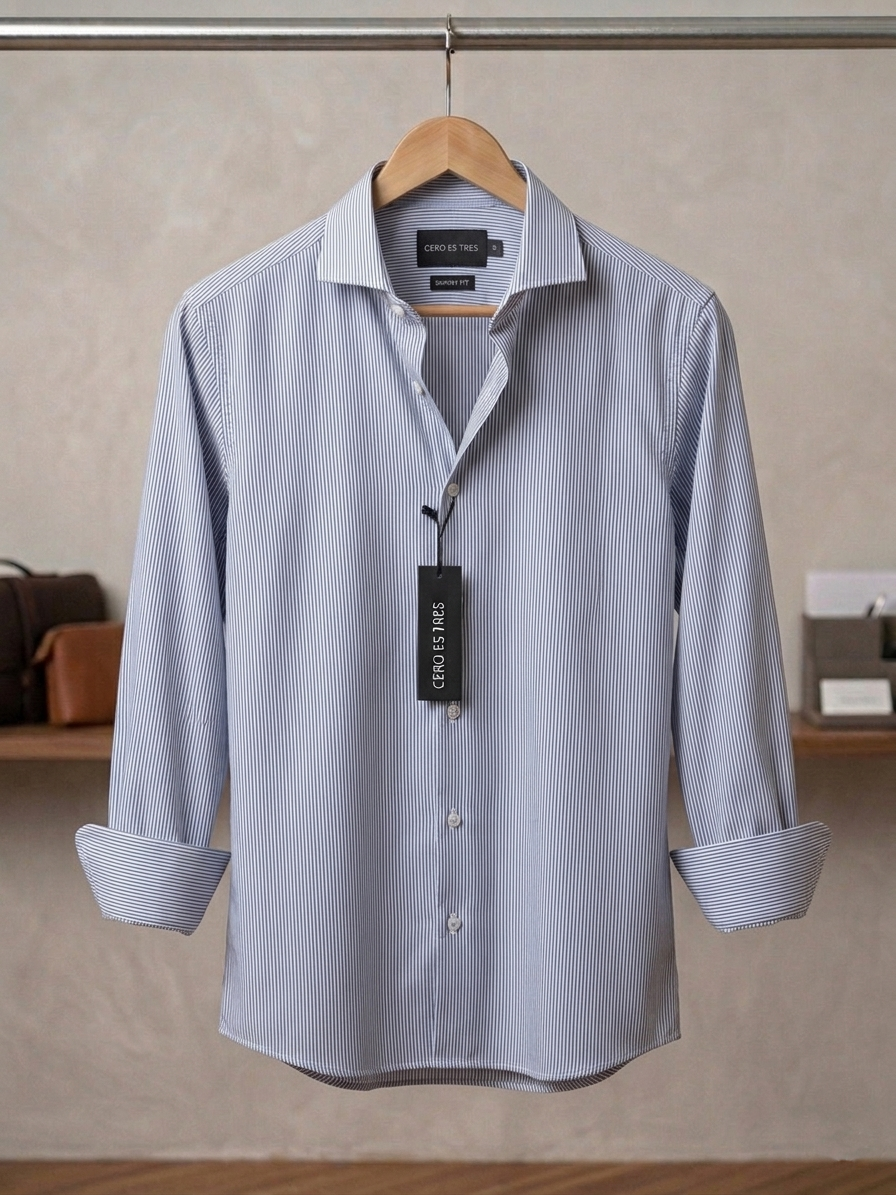 6808RAYMLGT - CAMISA TUNIS SKSP GRIS TOPO
